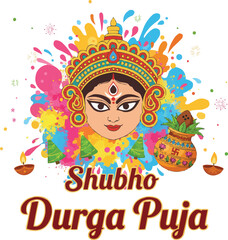 Puja Festival Greeting Template