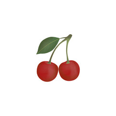 cherry with leaf