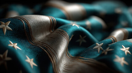 A teal background highlights the american flag as a strong symbol of patriotism and national pride