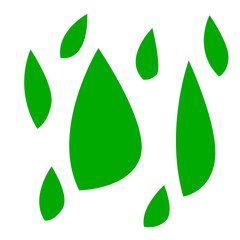  Set of leaves green silhouettes