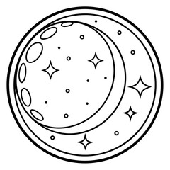 Lunar Vibe line art vector