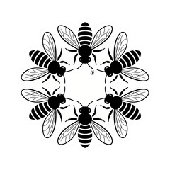 Charming bee mandala design perfect for natural branding and whimsical projects
