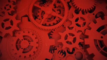 Red Cogwheel Background