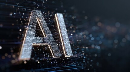 Abstract representation of AI with dynamic lights and particles showcasing innovation and digital transformation.