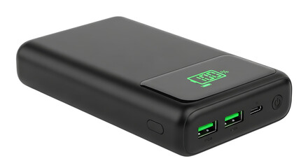 Black Power Bank with Digital Battery Indicator portable charger