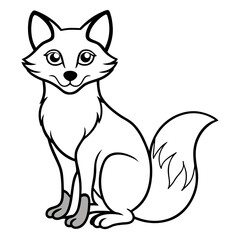 Foxy line art vector