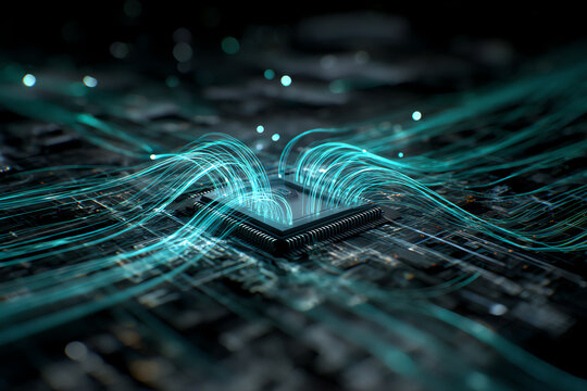 Technological Gateway: This image showcases the intricate beauty of a digital circuit, representing the complex flow of data and the cutting-edge technology of today. - Powered by Adobe