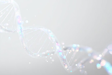 DNA Double Helix: An artistic representation of a DNA double helix model, illustrating the complexities of genetics and the building blocks of life.