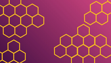 Honeycomb pattern vector graphic with purple gradient for science technology or abstract background design