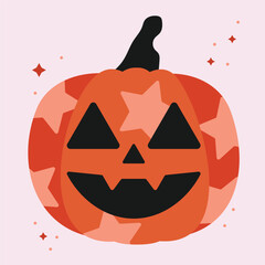 Halloween pumpkin with stars