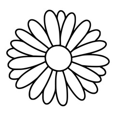 Daisy flower outline for embroidery designs or coloring