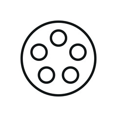 Paint palette icon in line style for drawing, painting, and art projects.