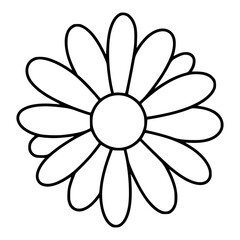 Simple black outline flower great for embroidery template