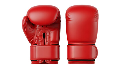 Pair of Red Leather Boxing Gloves sports combat
