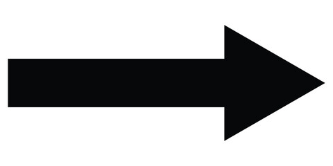 Dark black isolated arrow icon on white background.  Modern simple vector arrow on white page. Pointing arrow icon set. Right side pointing arrowhead. EPS 10. 