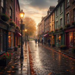 Fototapeta premium old street in stockholm