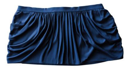 Elegant navy blue pleated skirt on white isolated background.