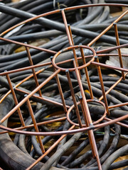 Industrial equipment made of metal copper coils and rubber