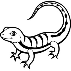 Salamander line art vector