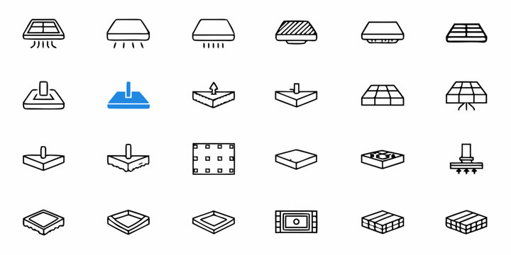 Collection of various square and rectangular icon designs