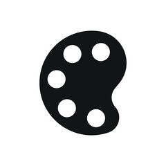 Paint palette icon in solid glyph representing creativity and decoration projects.