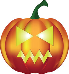 Scary glowing Halloween pumpkin