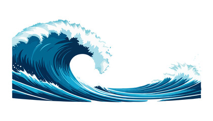 Tropical Surf Wave Drawing