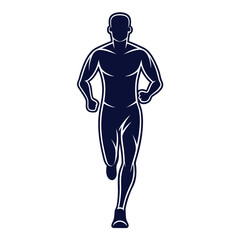 Fototapeta premium Silhouette of a Muscular Man Running with Defined Outlines A Symbol of Fitness and Determination with a Clean Design