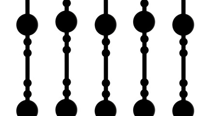 A black and white graphic displays five vertical chains of circles, isolated on a transparent background