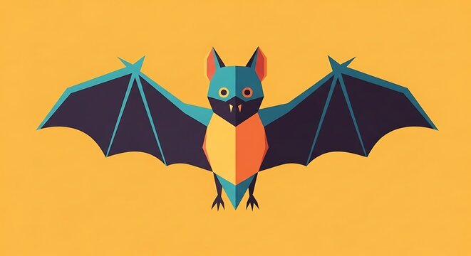 Flat Bat on Yellow.