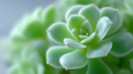 Green Succulent Macro with Water Droplets in Soft Lighting and Cinematic Ultra Detail