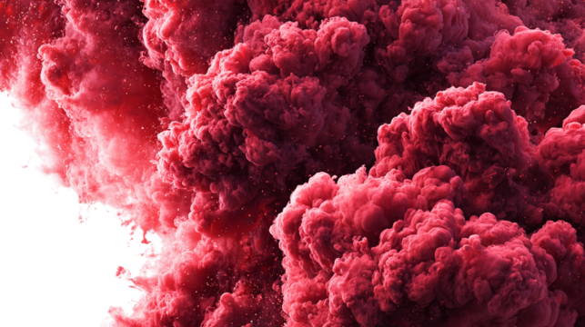 Red glowing nebula-style smoke for dark horror effect, isolated on transparent background  - Powered by Adobe