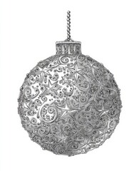Fototapeta premium Christmas ornament with intricate design on white background