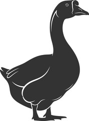 Goose bird vector silhouette black illustration