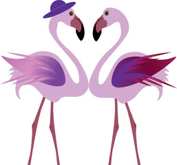 A pair od pink flamingos