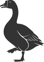 Goose bird vector silhouette black illustration