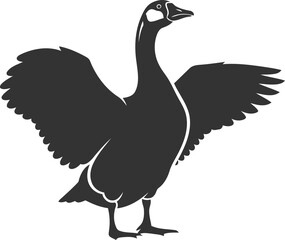 Fototapeta premium Goose bird vector silhouette black illustration