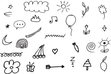 Hand Drawn Arrows and Scribble Doodle Elements – Sketch Icons for Design