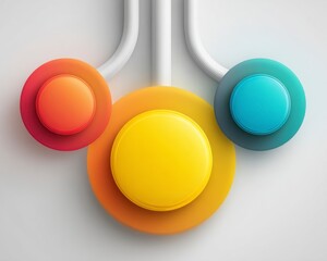 Colorful Nodes and Branching Icons for Infographic Design