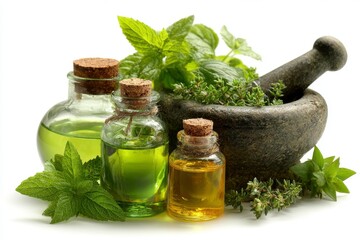 Herbal Tinctures and Fresh Ingredients for Natural Remedies