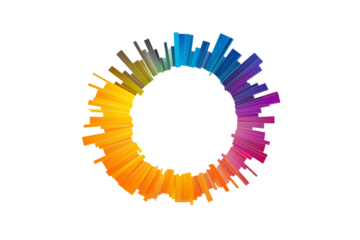 Colorful Infographic Chart Data Visual Isolated on Transparent Background