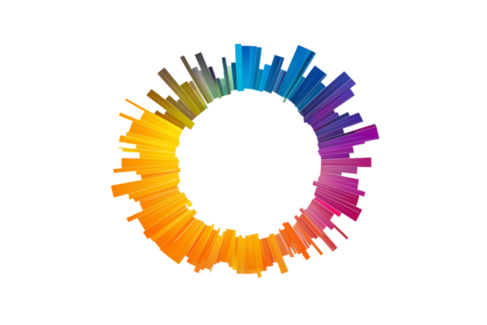 Colorful Infographic Chart Data Visual Isolated on Transparent Background