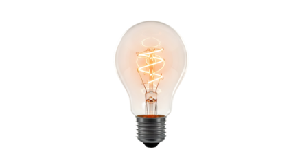 Glowing Edison Light Bulb with Spiral Filament Keywords: light bulb, edison bulb, filament