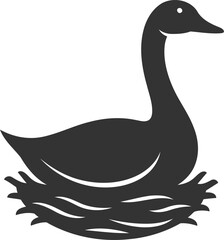 Goose bird vector silhouette black illustration