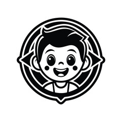 Clipart logo cute charming cartoon character design vector art illustration