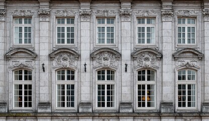 Fototapeta premium Ornate facade with symmetrical windows