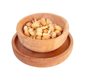 peanuts in a bowl isolated on white
