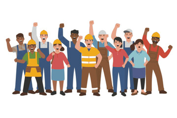 Fototapeta premium Workers Protesting for Rights and Better Working Conditions. Demonstration, March, Strike, and Activism for Social Justice. Labor Movement.