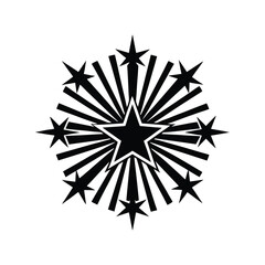 Fireworks silhouette logo bold clean vector burst art illustration