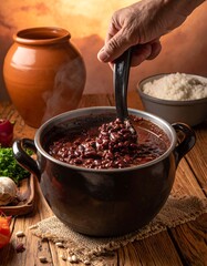 Hearty bean stew, ready to serve